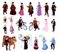 Isometric Victorian People Set