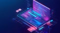 Digital interface with code and data visualization, ai generated Royalty Free Stock Photo