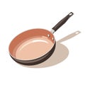 Isometric View: Frying Pan Vector Illustration