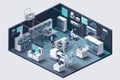 isometric view of high-tech lab, with futuristic equipment and cutting-edge technology Royalty Free Stock Photo