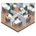 Isometric View of a Modern and Productive Office Space, vector design Generative AI Royalty Free Stock Photo