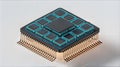 Isometric view of a multi-layered computer processor chip. Royalty Free Stock Photo