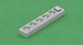 Modern Power Strip with Multiple Sockets and a Switch on Green Background Royalty Free Stock Photo