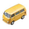Isometric View Yellow Vintage Camper Van Isolated yellow van Royalty Free Stock Photo