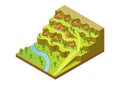 Isometric village with houses Royalty Free Stock Photo