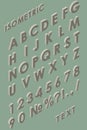 Isometric vintage colored alphabet template