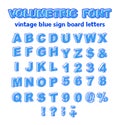 Isometric or Volumetric Vintage Alphabet Font Vector Illustration. Royalty Free Stock Photo