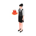 Isometric Waitress Illustration