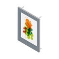 Isometric wall frame. Vector illustration decorative design