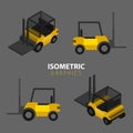 Isometric Warehouse forklift.