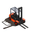 Isometric warehouse forklift truck