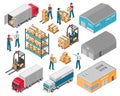 Isometric Warehouse Logistic Icon Set