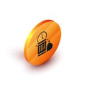 Isometric Waste of time icon isolated on white background. Trash can. Garbage bin sign. Recycle basket icon. Office