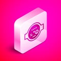 Isometric Water meter icon isolated on pink background. Silver square button. Vector Royalty Free Stock Photo