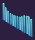 Isometric wave chart. Colorful infographic design. Design element for business presentation, statistics of data or