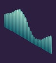 Isometric wave chart. Colorful infographic design. Design element for business presentation, statistics of data or