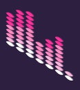 Isometric wave chart. Colorful infographic design. Design element for business presentation, statistics of data or