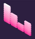 Isometric wave chart. Colorful infographic design. Design element for business presentation, statistics of data or