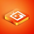 Isometric Weather forecast icon isolated on orange background. Vector Illustration