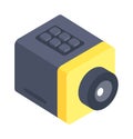 Isometric web camera icon isolated on a white background.