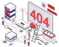 Isometric Web Hosting Icon Set Royalty Free Stock Photo