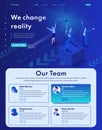 Isometric Website Template Landing page we change reality, we destroy your view of modern business