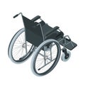 Isometric Wheelchair isolated. Medical support equipment. Health care concept. Chair with wheels, used when walking is