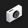 Isometric White Action camera image on white