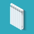 Isometric white Heating Radiator. Home climate equipment icon