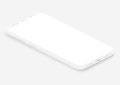Isometric white vector smartphone. 3d realistic empty screen phone template for inserting any UI interface, test or