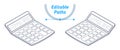 The isometric wireframe model of office calculator