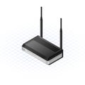 Isometric Wireless Modem Vector Illustration