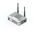 Isometric Wireless Router Vector Illustration Royalty Free Stock Photo