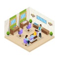 Isometric Woman In Beauty Salon Template