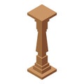Wooden column standing tall on white background Royalty Free Stock Photo