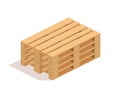 Isometric wooden pallet stack