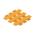 Isometric wooden pallet for warehouse or construction site work equipment flat style icon design Royalty Free Stock Photo