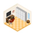 Isometric working room vector.