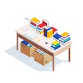 Isometric workplace isolated.