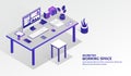 Isometric workspace elements on the table