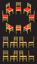 Isometric yellow chair