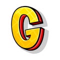 Colorful Yellow And Red Capital Letter G Cartoon Style Vector Illustration Royalty Free Stock Photo
