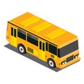 Isometric yellow school bus.Object isolated on white background. 3D icon Royalty Free Stock Photo