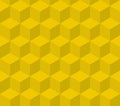 Isometric yellow square seamless pattern. Pattern included in swatch