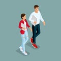 Isometric Young Creative People, Students Royalty Free Stock Photo