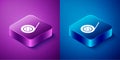 Isometric Yoyo toy icon isolated on blue and purple background. Square button. Vector Royalty Free Stock Photo