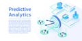 Concept of predictive analytics powered by data analysis and artificial intelligence. 3d isometric vector illustration representin Royalty Free Stock Photo