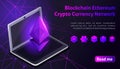 Isometry Blockchain Ethereum Crypto Currency Network, analysts and managers working on crypto start up, laptop, colorful