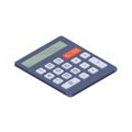 Isometry illustration calculator. Electronic calculator in flat style.