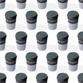 Isometry vector icon of hot coffee paper cup from cafe seamless pattern Royalty Free Stock Photo